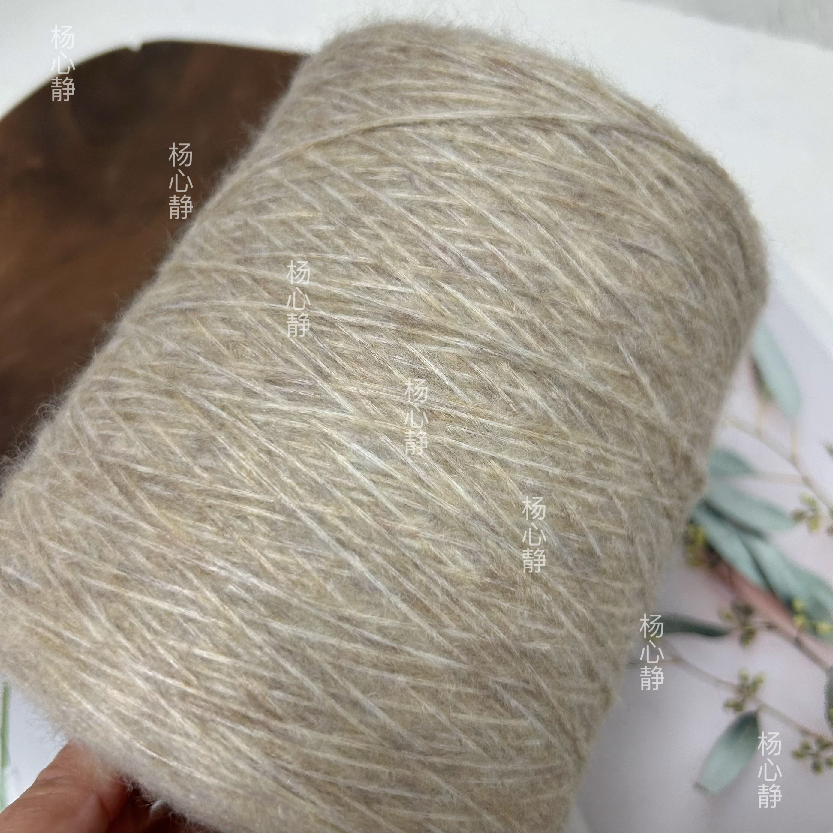 标价500克价格 夹花深杏色空心喷毛马海毛柔软围巾毛衣编织线包邮