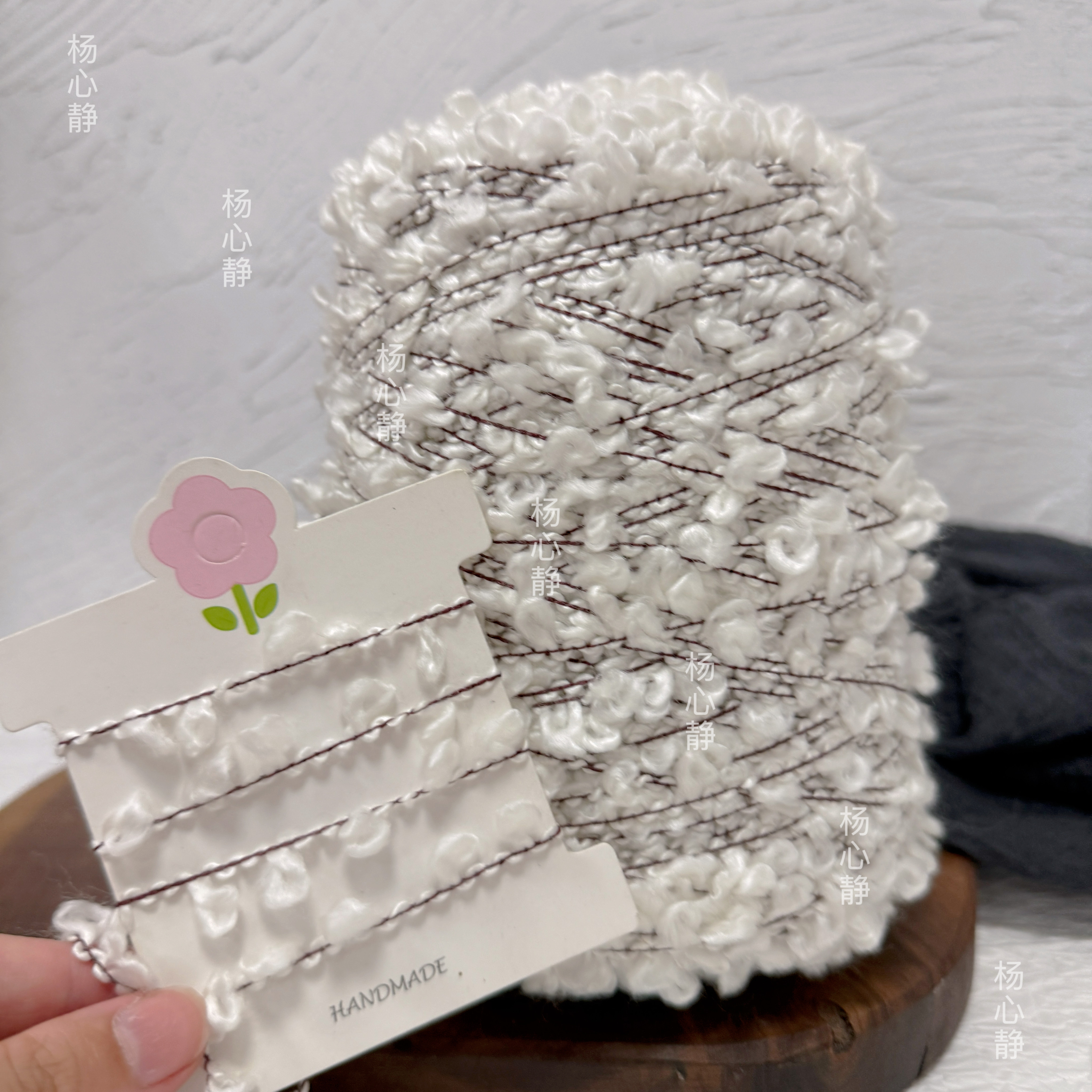 标价500克价格 白色大耳朵粗芯大圈圈纱特色粗线 柔软毛衣包邮