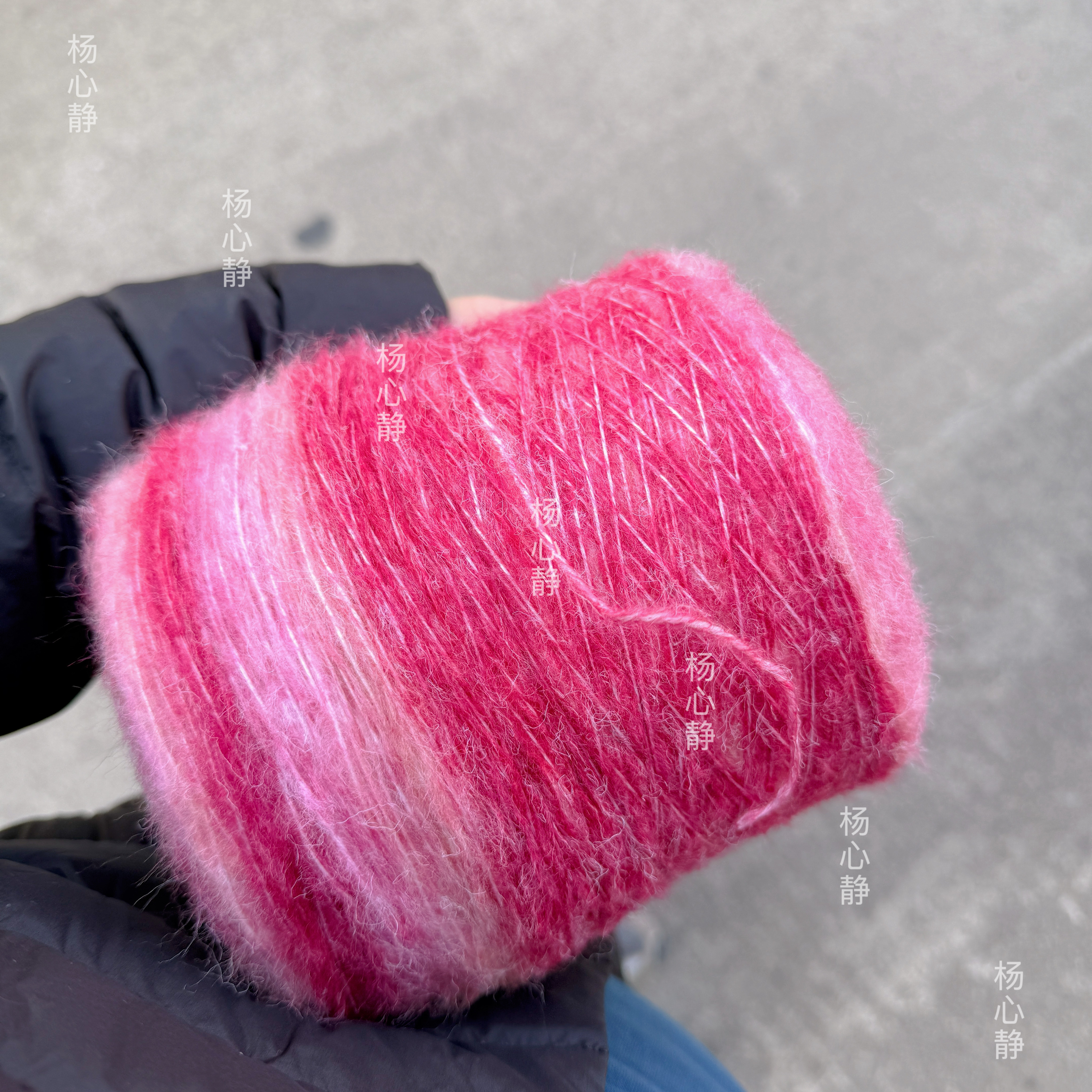 标价500克 玫粉色长段染渐变色空心喷毛马海 围巾毛衣编织中粗线,服饰配件/皮带/帽子/围巾,毛线,淘宝优惠券,粉丝福利购,淘宝优惠卷