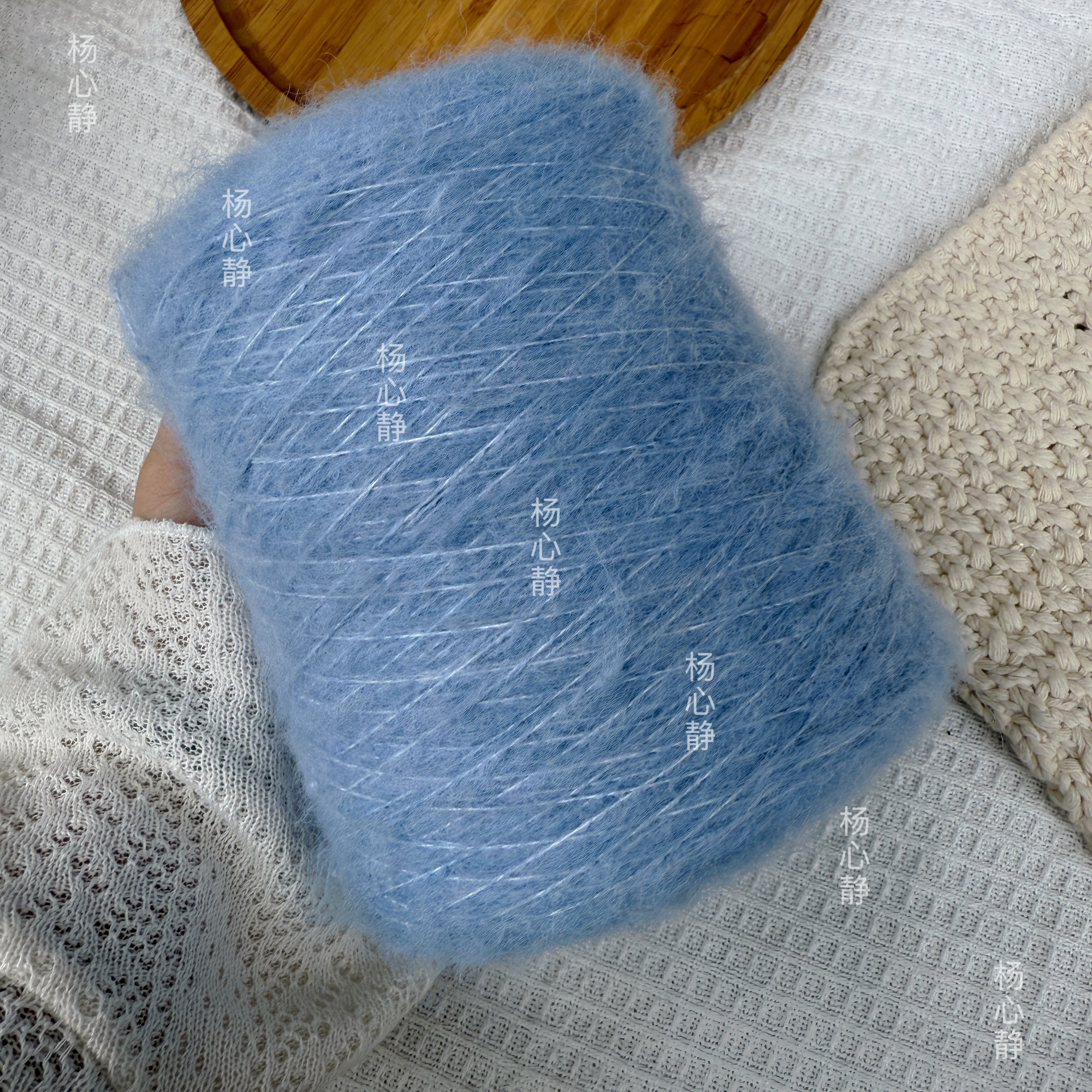 标价500克价格 粗芯蓝色马海毛 超软围巾毛衣外套手工编织线包邮