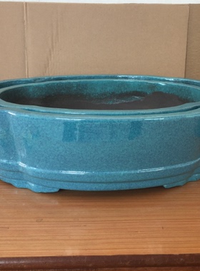 宜兴紫砂花盆 炉均釉紫砂盆 46*43*16 35*33.5*13海棠盆YHL261