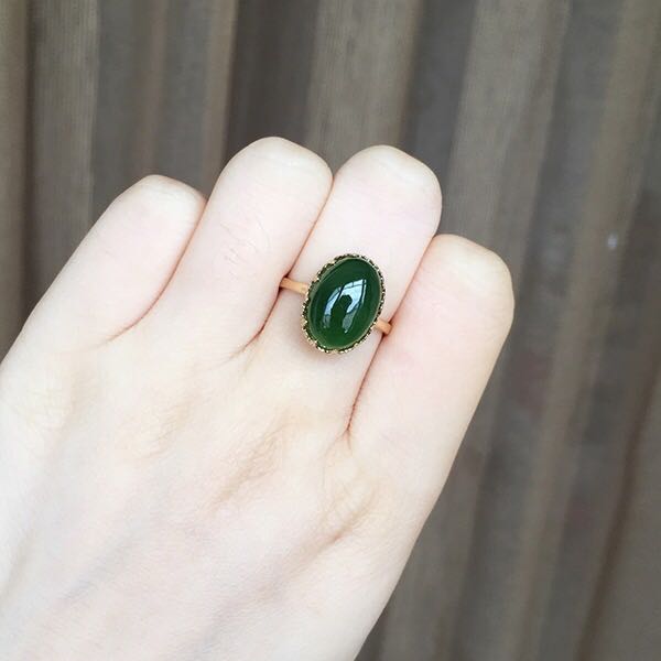 新款925纯银电镀18k金和田碧玉女