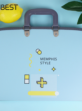 康百风琴包可爱学生用手提试卷夹13格拉链文件夹大容量收纳包a4多层文件袋资料袋分类整理包多功能办公档案袋