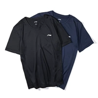 Áo thun thể thao tay ngắn Li Ning nam 2019 hè mới chính thức rộng cổ chính hãng chạy bộ quần áo thể dục - Áo phông thể thao áo ba lỗ 