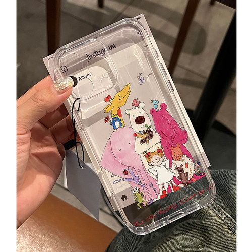 coco酱女孩适用苹果16promax手机壳iphone15新款mate60透明14红米note13荣耀k70小米华为pura70软壳vivoppo
