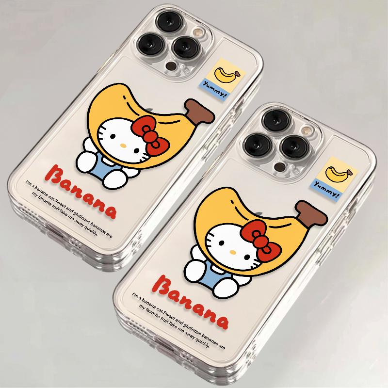 香蕉凯蒂猫适用苹果17/16pro手机壳华为pura70/p50软壳mate60红米note11女OPPOreno13/9/8小米14/vivos12/s15