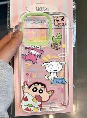 睡衣蜡笔小新适用苹果16/15/14pro手机壳超薄华为mate60软壳p50荣耀100红米note11女OPPOreno13小米15vivos12