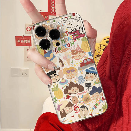 菠萝小新适用苹果17promax手机壳16/15卡通14新款11华为mate60/p70荣耀90/vivox100小米12可爱OPPO红米note13