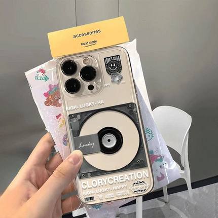 复古唱片适用苹果16/15pro手机壳超薄华为mate60软壳p50荣耀100红米note11/9女OPPOreno13小米14/vivos12/x80