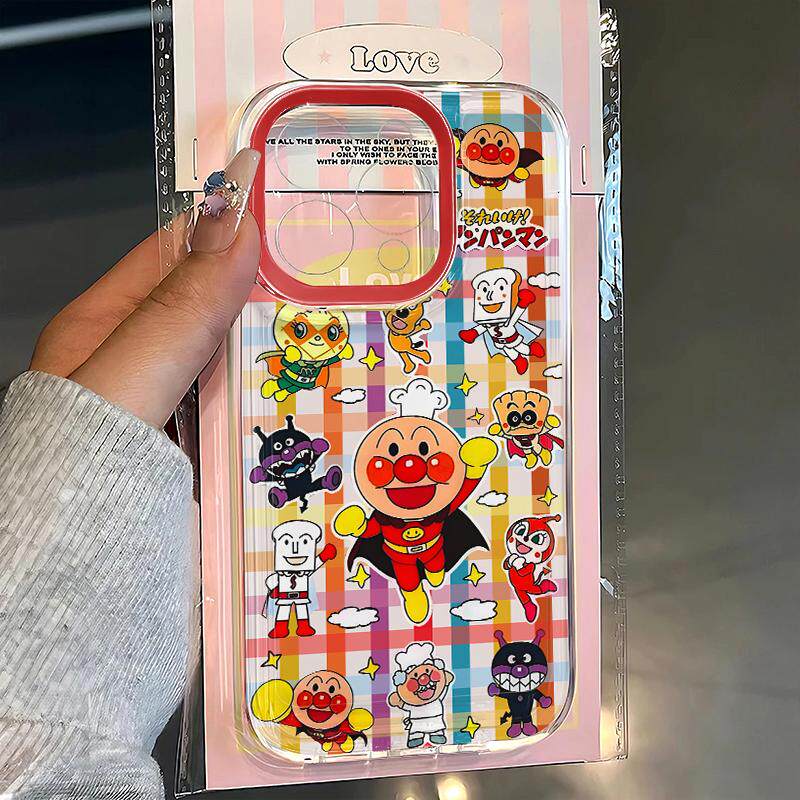 格纹面包超人适用苹果17/16pro手机壳华为pura70/p5