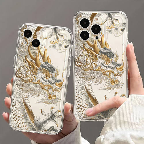 国潮龙适用苹果16/15pro手机壳华为mate60中国风p50荣耀100红米note11女OPPOreno13/9/8/7小米14/vivos12/s17