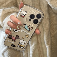 红毛衣小狗适用iPhone16promax手机壳新款苹果15/14/13/12pro/11超薄可爱x/xr/xs/max少女16/i7p/8plus保护套
