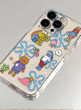 比奇堡小丑鱼适用苹果17/16pro手机壳华为pura70/p50套mate60红米note11女OPPOreno13/9/8小米14/vivos12/s15