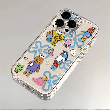 比奇堡小丑鱼适用苹果17/16pro手机壳华为pura70/p50套mate60红米note11女OPPOreno13/9/8小米14/vivos12/s15