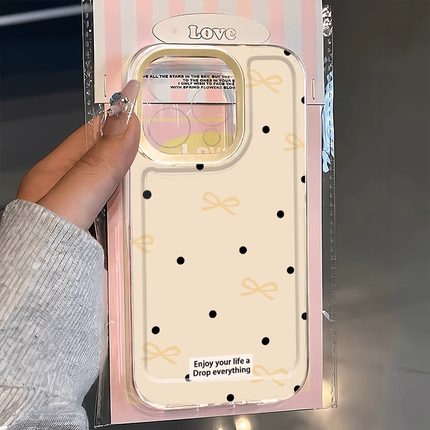 波点蝴蝶结苹果17手机壳16/15pro华为nova10适用p50荣耀70红米note13女OPPOreno11/7小米14/vivos12s7新款x80