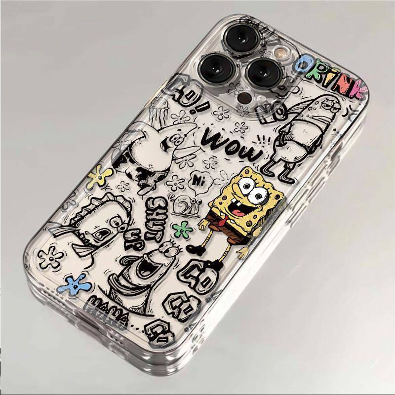 海绵宝宝适用苹果17promax手机壳16/15动画14新款11华为mate60/p40荣耀90/vivox100小米12可爱OPPO红米note13