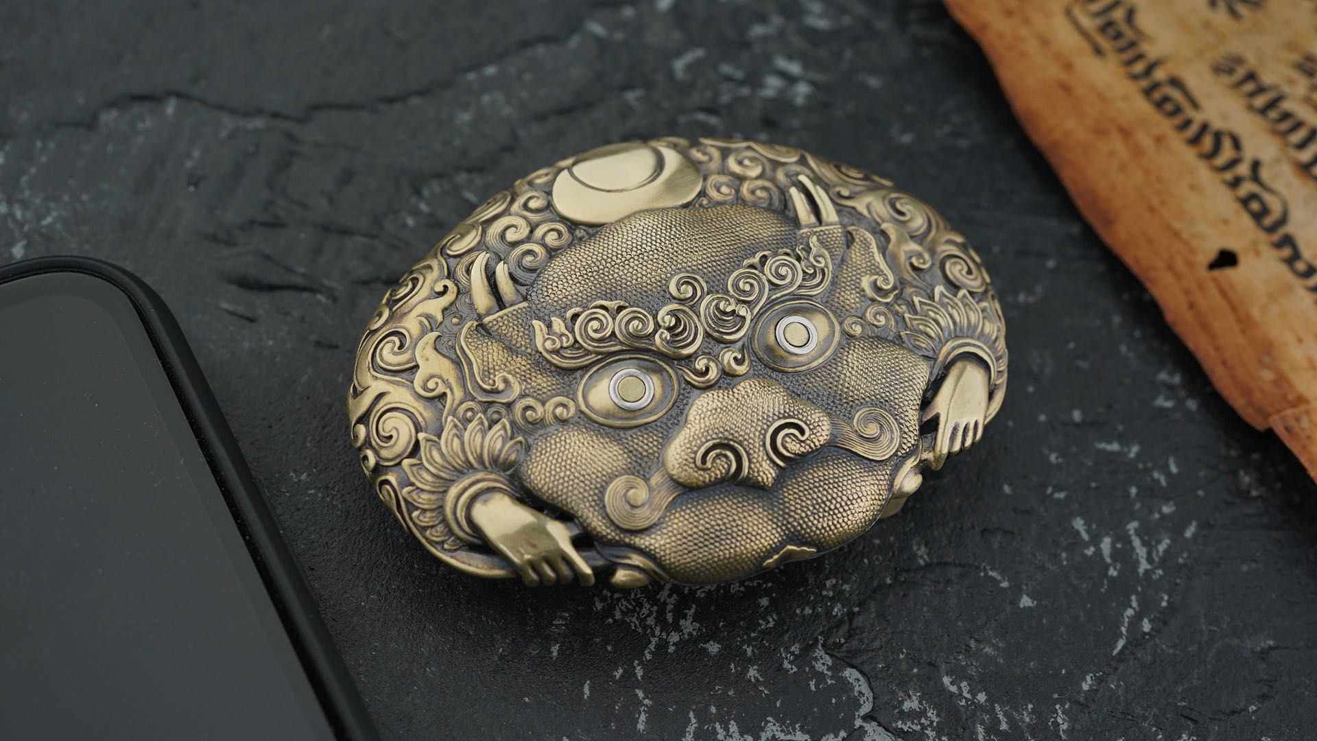 永乐剑雪狮孜巴扎腰带扣皮带扣吴树国纯手工中国风青铜器饕餮纹