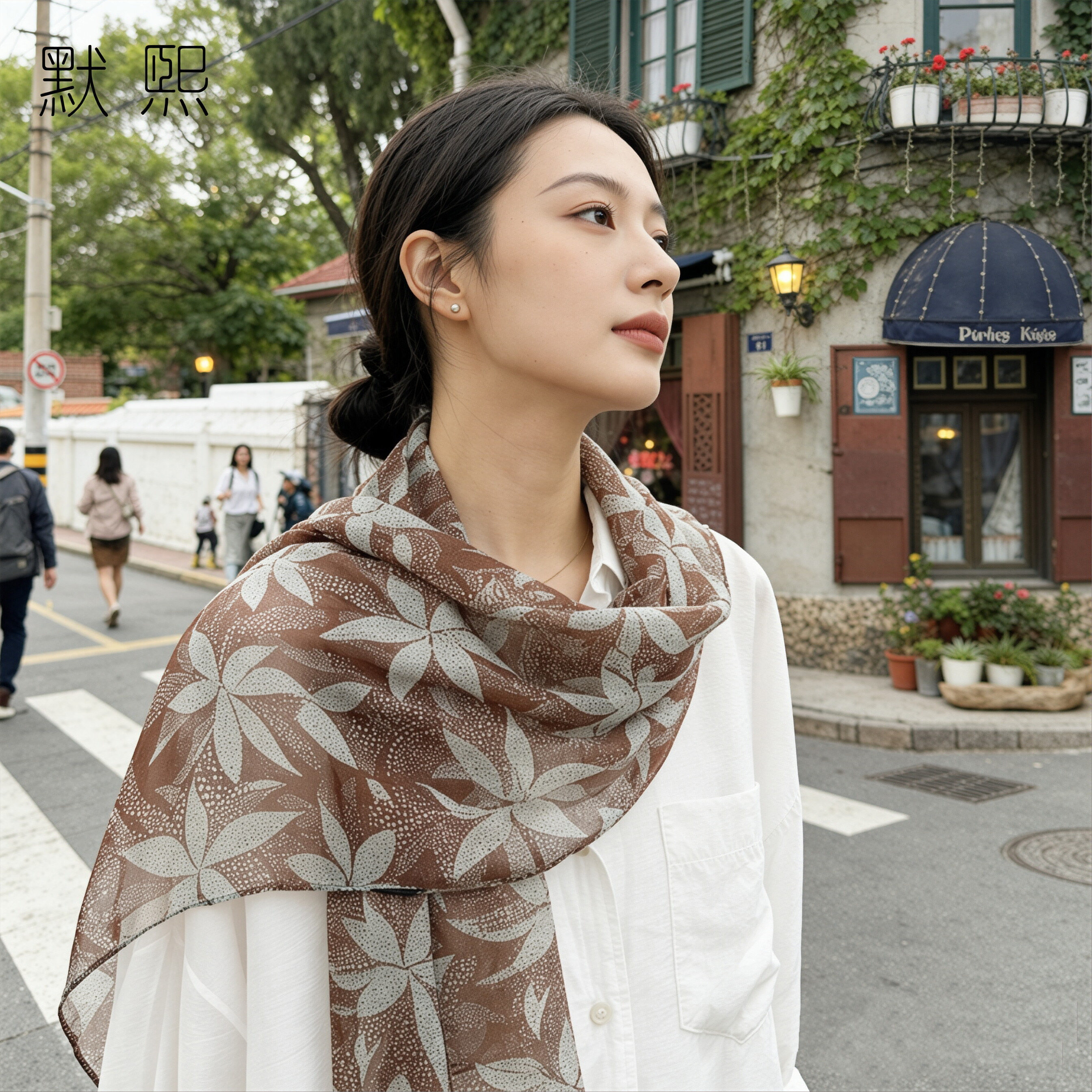 真丝桑蚕丝长条丝巾搭配衬衫女秋季百搭印花年轻款系脖高级感围巾