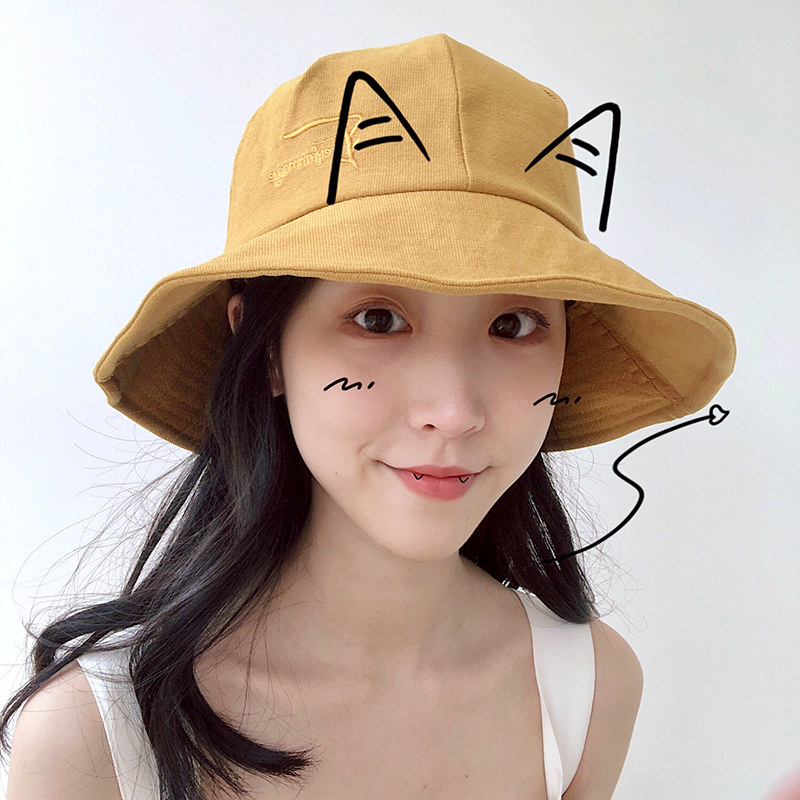 双面遮太阳防晒显脸小时尚渔夫帽