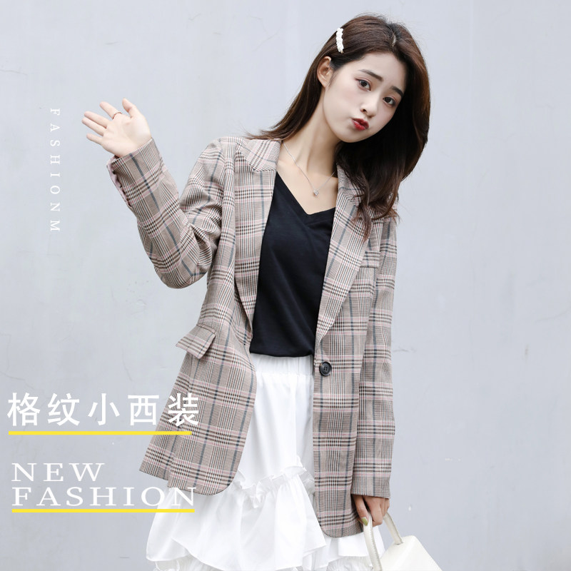 西装外套女短款小个子格纹复古修身上衣休闲英伦风春秋季西服ins在类目 女装/女士精品, 西装中 - 来自Buy2taobao.com提供专业的淘宝代购服务