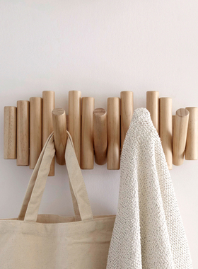 Umbra皮特实木挂钩置物架挂衣服创意衣帽衣架墙上挂钩墙面挂衣架