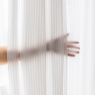 梦幻网红纱帘垂直竖百叶白纱纱帘透光不透人阳台客厅白色窗帘纱