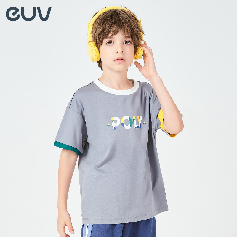 euv薄款夏季打底衫半袖中大童t恤