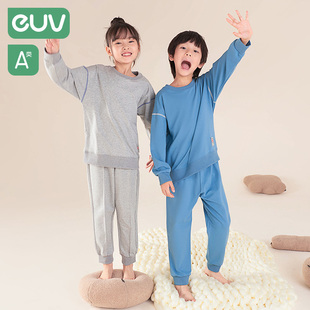 euv 小童 儿童家居服春秋纯棉男童女童长袖 透气男宝运动休闲套装