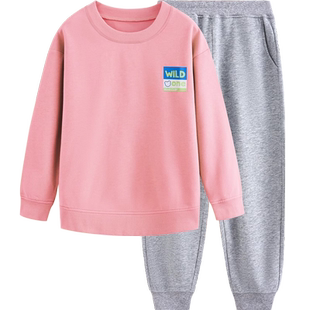 euv 儿童家居服男童a类纯棉卫衣套装中小童女童长袖春秋季睡衣