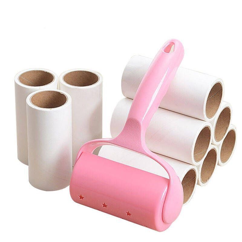 Roll paper tearable replacement core dust removal paper clothes hair removal brush artifact rolling brush household cat hair roller sticking device