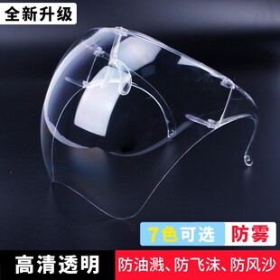 遮雨帽大檐骑电动车防雨防风帽男女防护目全脸透明面罩骑车挡雨帽