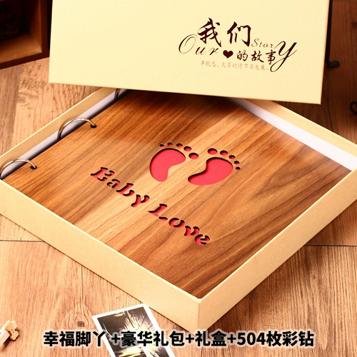 Деревянный фотоальбом, книга роста для влюбленных, DIY, подарок на день рождения