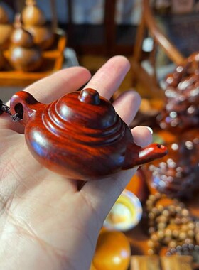 紫檀木把把壶手把件随身盘玩