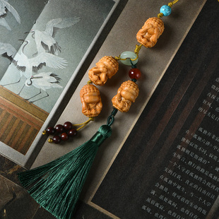 芭比檀四不佛手工配饰手串随身吊坠手链挂饰配饰不听不说不看不动