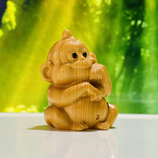 新中式撑托腮帮小猴子摆件家居摆件生肖猴创意桌面办公室客厅装饰