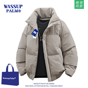 WASSUP 秋冬情侣宽松加厚保暖棉衣外套 PALM羽绒棉服男女2025新款