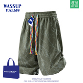 PALM短裤 美式 男士 WASSUP 2025新款 夏季 扎染运动宽松休闲五分裤 潮