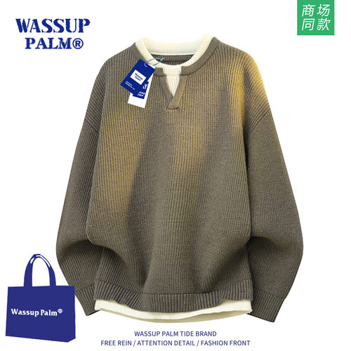WASSUPPLAM毛衣男款2026新款秋