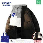 PALM棉服男款 2025新款 冬季 WASSUP 美式 双面穿羊羔绒防寒保暖外套