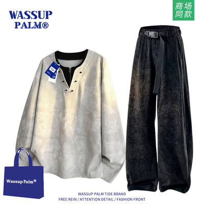 WASSUPPALM运动套装男2025新款