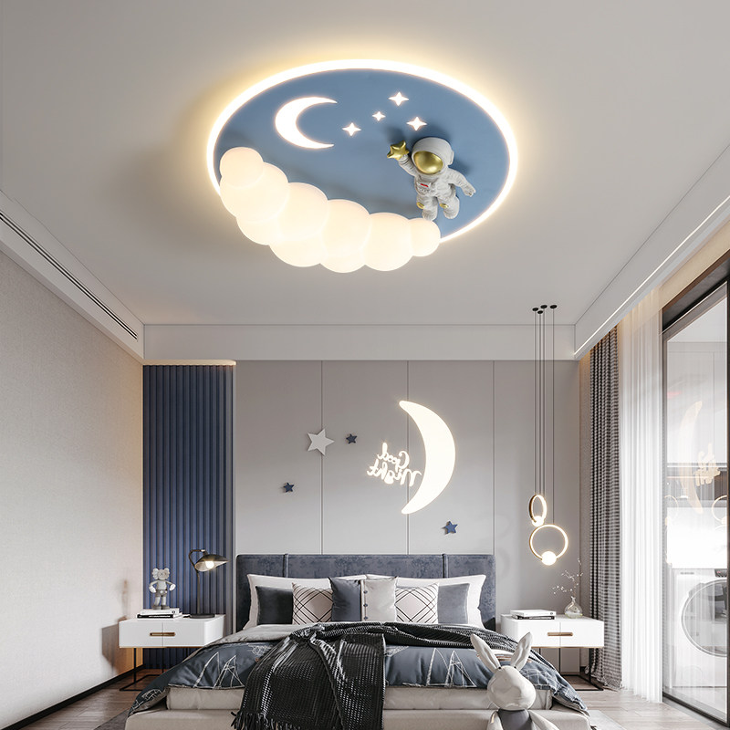 2025新款男孩女孩房间主灯儿童房灯中山灯具卧室卡通太空人吸顶灯