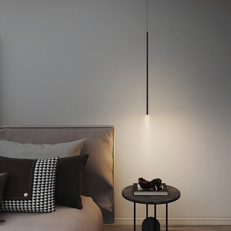 超细极简现代简约客厅电视背景墙卧室主卧床头柜垂吊线 线长线 线