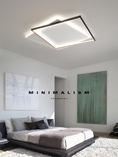 现代简约方形超薄吸顶灯斯堪 纳维亚主卧室房间灯2025新灯