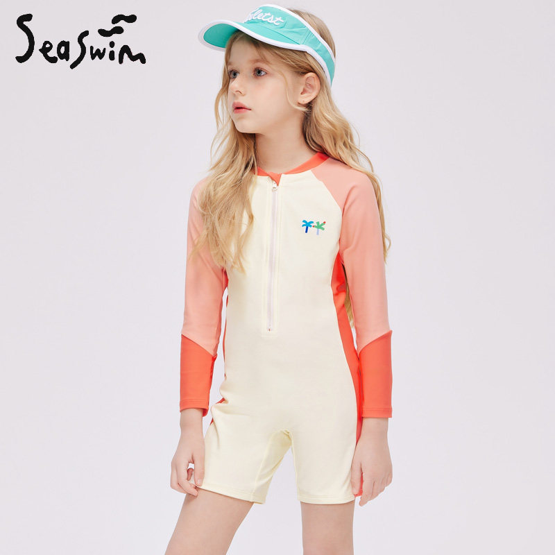 儿童泳衣女专业训练泳衣防晒速干连体平角长袖泳装泡温泉游泳衣,运动/瑜伽/健身/球迷用品,儿童泳衣/裤,淘宝优惠券,粉丝福利购,淘宝优惠卷