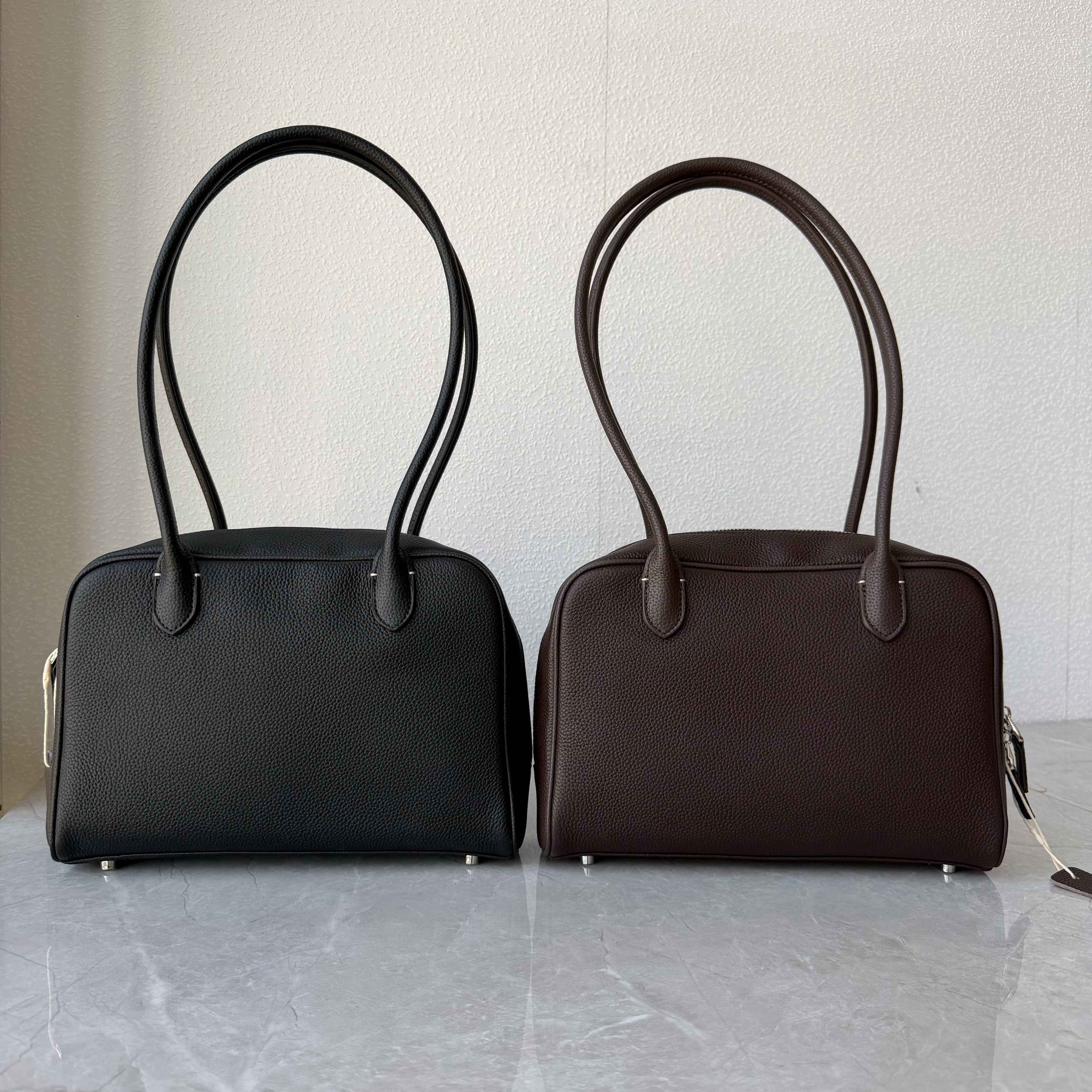 高品质头层牛皮波士顿单肩包真皮简约百搭腋下包软皮高级感枕头包