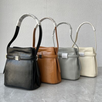 真皮油蜡皮高级质感水桶包小众设计腋下包牛皮时尚百搭单肩斜跨包