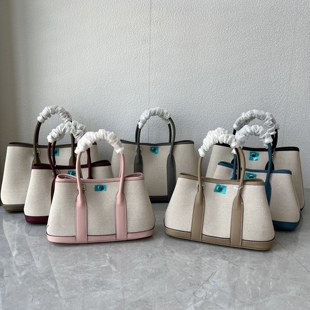 高品质头层牛皮配布花园包女士欧美时尚手提包真皮子母单肩斜跨包