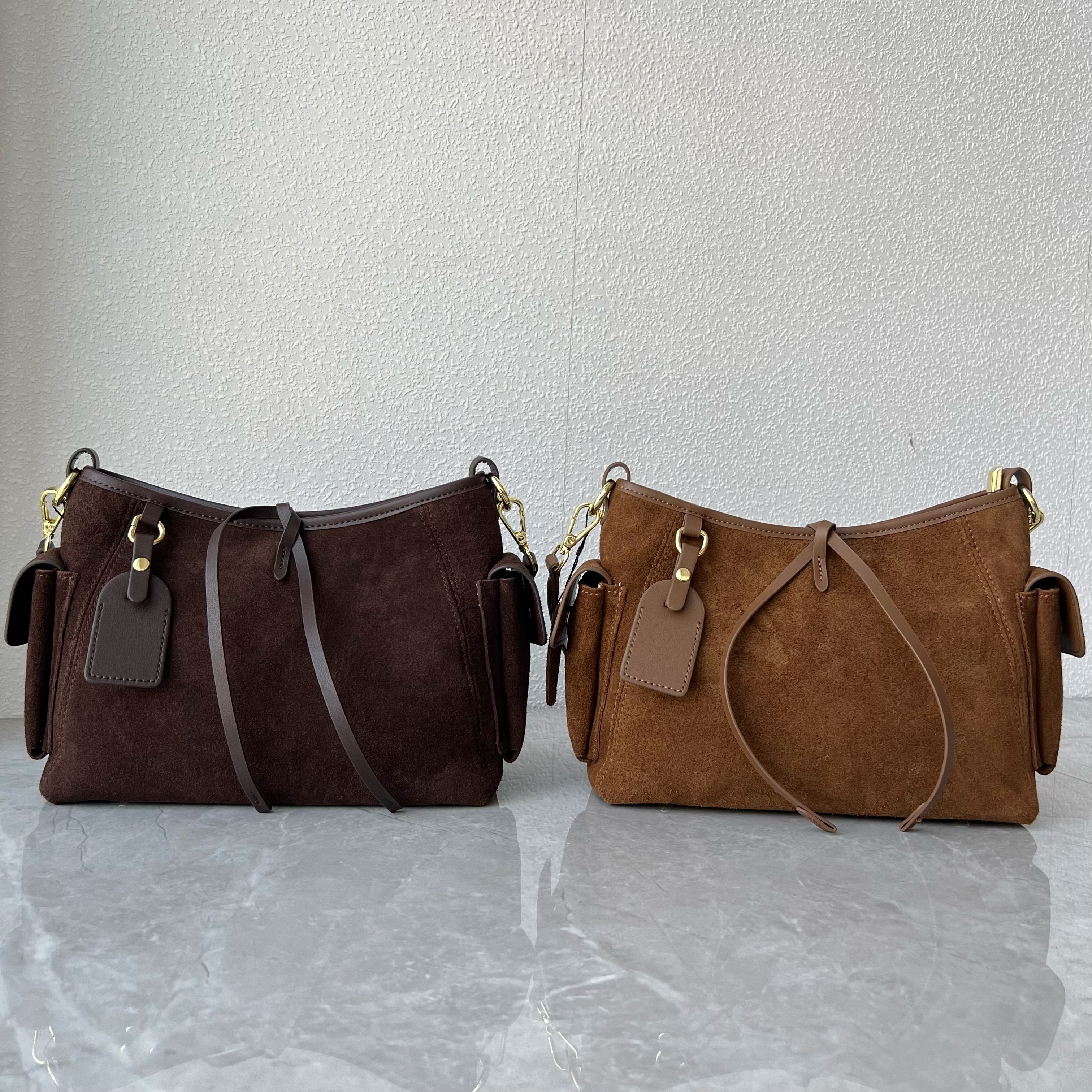 2025新款美拉德设计托特包头层牛皮腋下包时尚百搭真皮单肩斜跨包