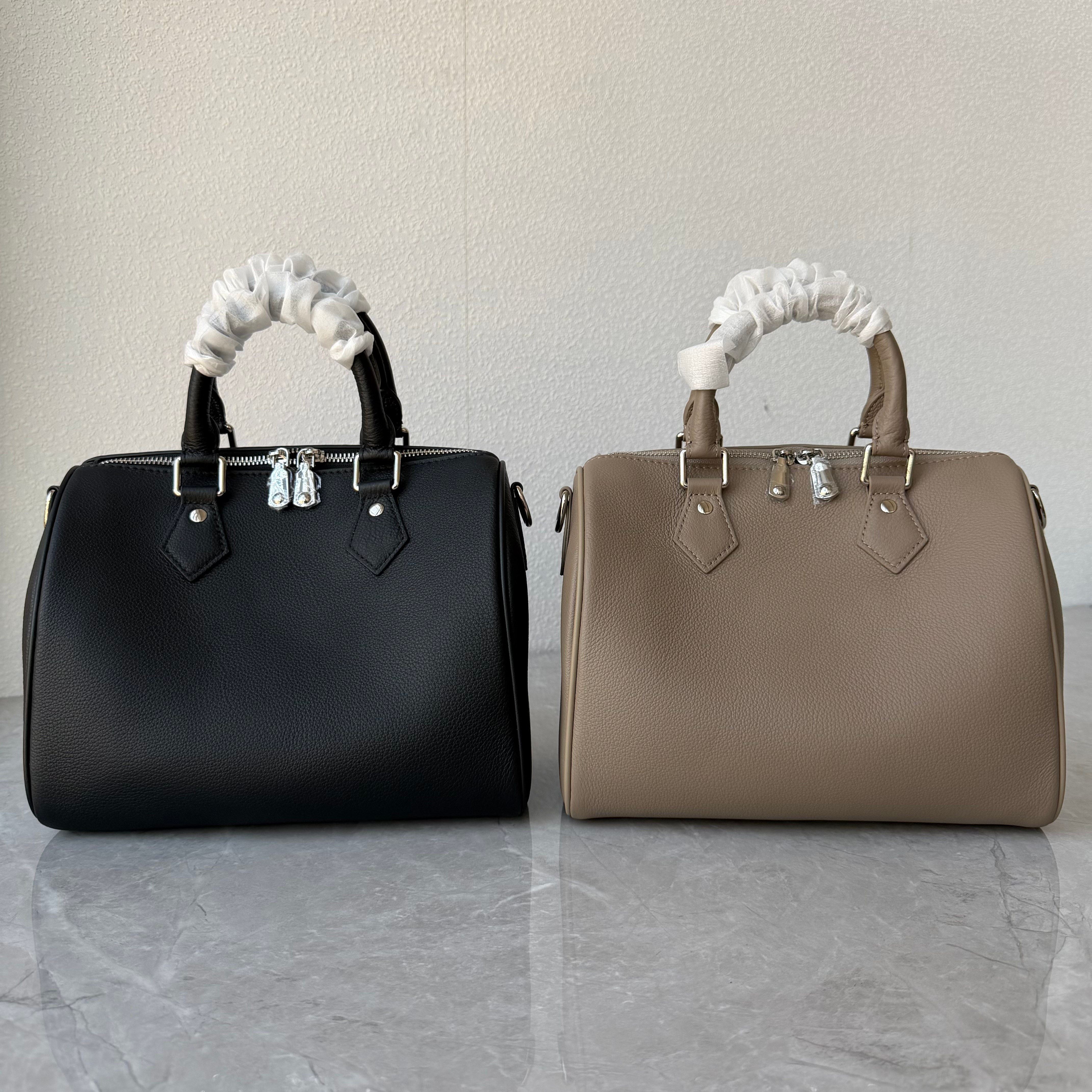 进口头层牛皮欧美高品质枕头包软皮百搭女士手提真皮波士顿斜跨包