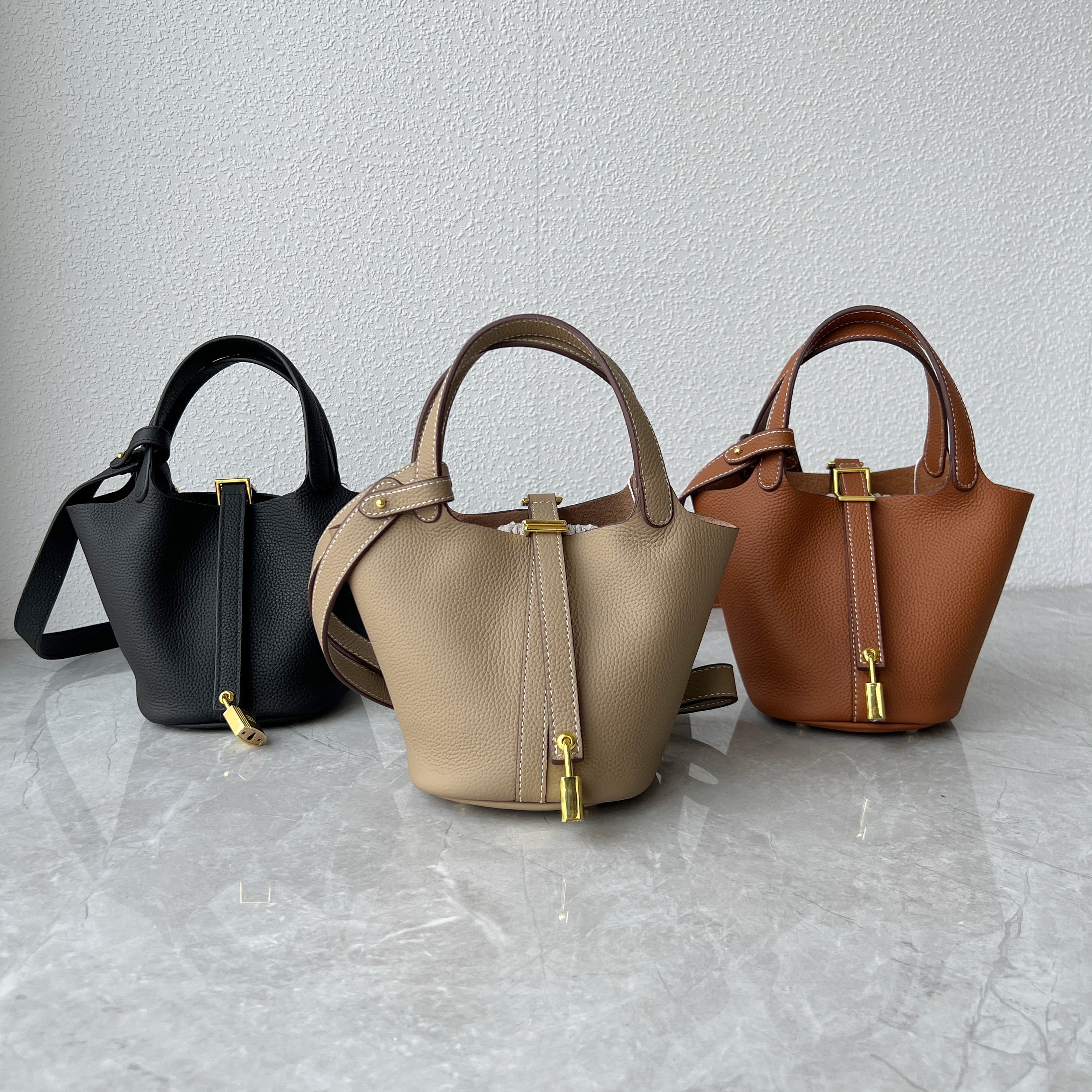 小众设计头层牛皮菜篮子包真皮百搭手提包2024新款斜跨子母女包潮